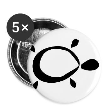 Tortue Décor - Lot de 5 grands badges (56 mm) - blanc - Devant