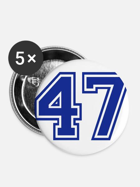 47 - Buttons groß 56 mm (5er Pack) - Weiß
