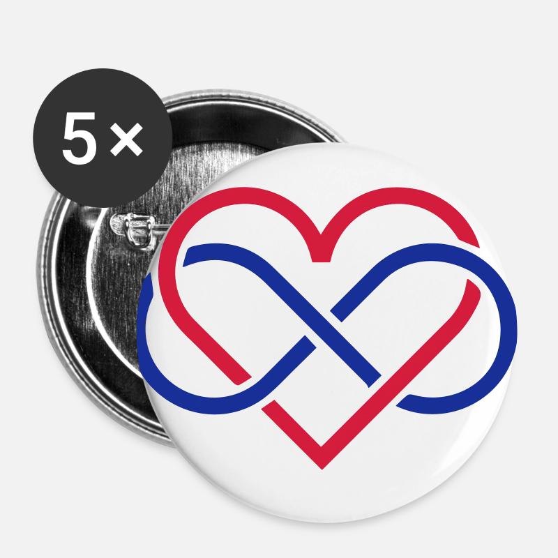 poly heart - Buttons large 2.2''/56 mm (5-pack) - white