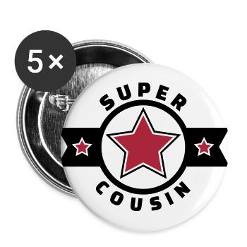super cousin (v.4) - Lot de 5 grands badges (56 mm) - blanc - Devant