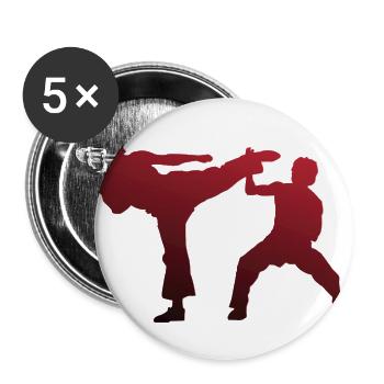 Karate - Buttons groß 56 mm (5er Pack) - Weiß - Vorne