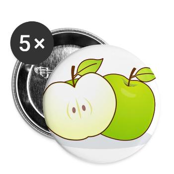 Äpfel - Buttons groß 56 mm (5er Pack) - Weiß - Vorne