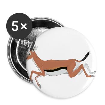 antilope antelope impala hartebeest kudu oryx papa - Buttons groß 56 mm (5er Pack) - Weiß - Vorne