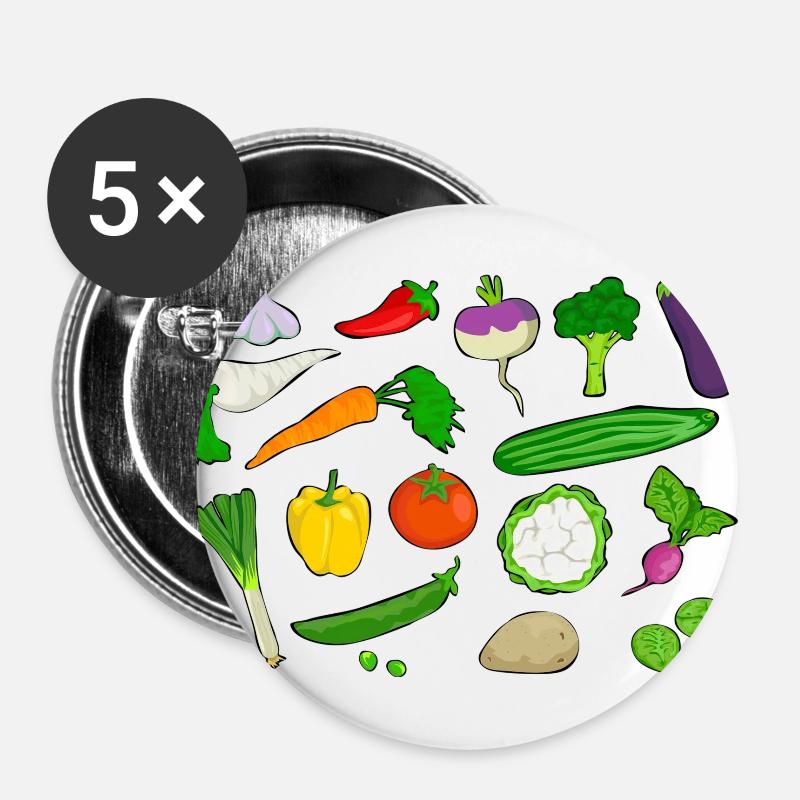 vegetables - Buttons large 2.2''/56 mm (5-pack) - white