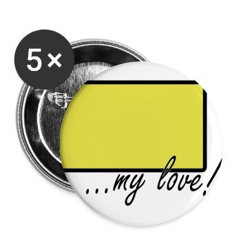 village mon amour - Lot de 5 grands badges (56 mm) - blanc - Devant