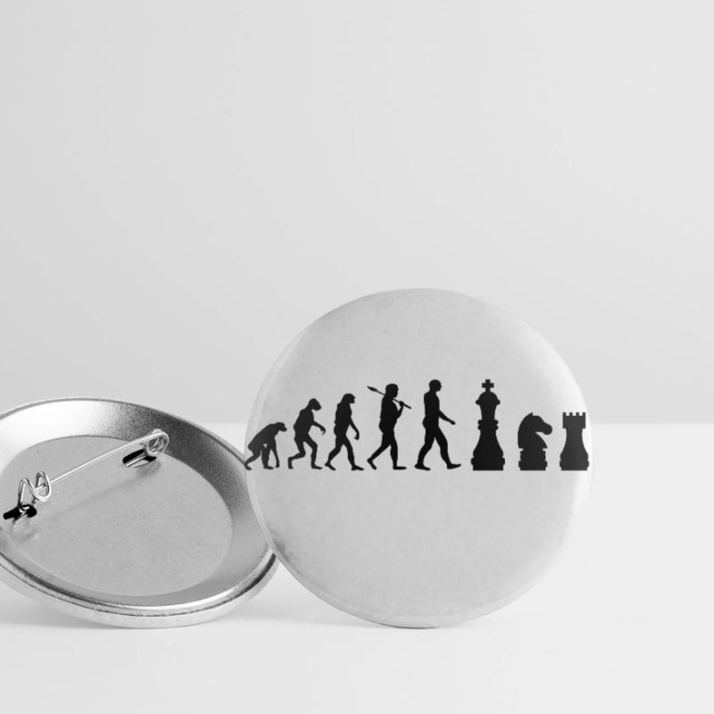pièces d'échecs d'échecs Evolution cadeau Lot de 5 grands badges (56 mm)