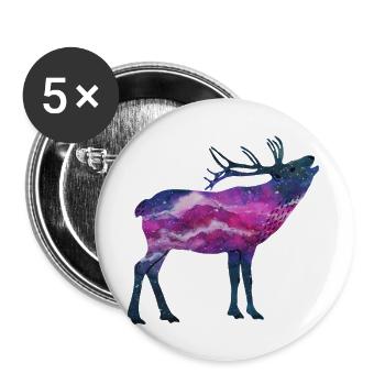 Space Hirsch - Buttons groß 56 mm (5er Pack) - Weiß - Vorne