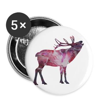 Space Hirsch - Buttons groß 56 mm (5er Pack) - Weiß - Vorne
