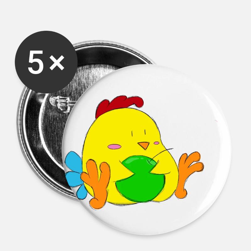 Chicken - Buttons large 2.2''/56 mm (5-pack) - white