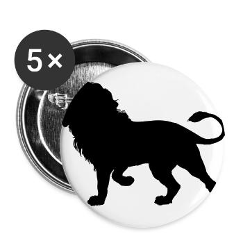 Lion Silhouette - Buttons large 2.2''/56 mm (5-pack) - white - Front