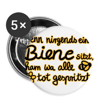 Bienen tot gespritzt – Bienenschutz Geschenkidee - Buttons groß 56 mm (5er Pack) - Weiß - Vorne