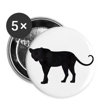 La panthère noire :) - Lot de 5 grands badges (56 mm) - blanc - Devant