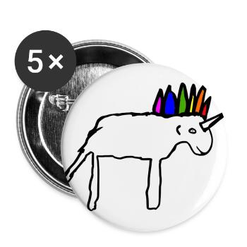 Beautiful scribbled unicorn - Buttons large 2.2''/56 mm (5-pack) - white - Front