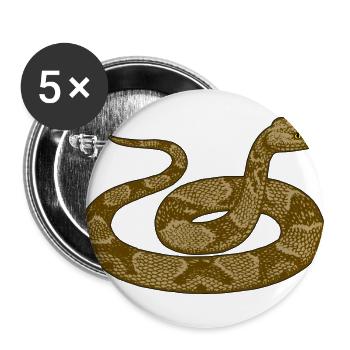 Angry Snake - Buttons large 2.2''/56 mm (5-pack) - white - Front