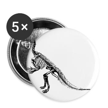 Dinosaurier - Buttons groß 56 mm (5er Pack) - Weiß - Vorne