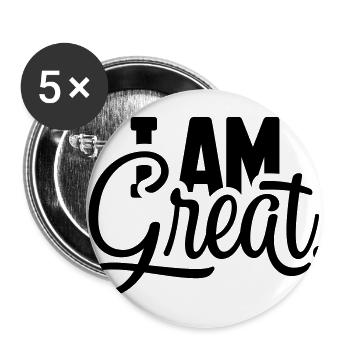 Je suis grand charme - Lot de 5 grands badges (56 mm) - blanc - Devant