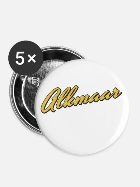 Alkmaar - Buttons groß 56 mm (5er Pack) - Weiß