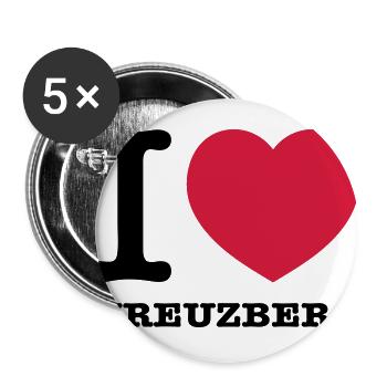 I love Kreuzberg - Buttons groß 56 mm (5er Pack) - Weiß - Vorne