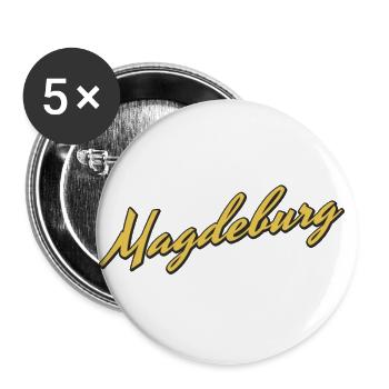 Magdeburg - Buttons groß 56 mm (5er Pack) - Weiß - Vorne