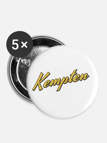 Kempten - Buttons groß 56 mm (5er Pack) - Weiß