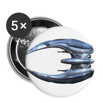 Battlestar Gallactica: Zylonischer Räuber [Draufsicht] - Buttons groß 56 mm (5er Pack) - Weiß - Vorne