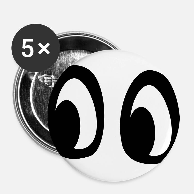 Big eyes - Buttons large 2.2''/56 mm (5-pack) - white