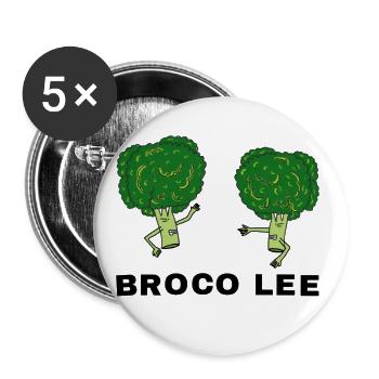 BROCO LEE - Lot de 5 grands badges (56 mm) - blanc - Devant