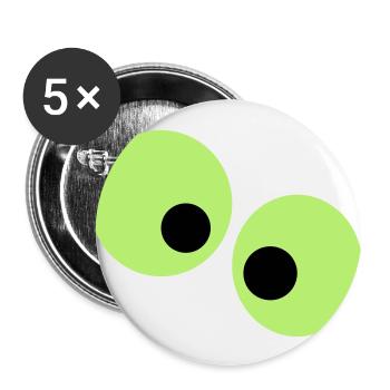 Lustige Augen - Buttons groß 56 mm (5er Pack) - Weiß - Vorne