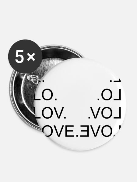 LOVE. - Buttons groß 56 mm (5er Pack) - Weiß
