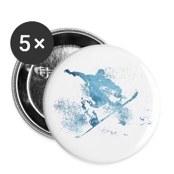 snowboard - Buttons large 2.2''/56 mm (5-pack) - white - Front