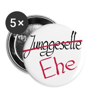 junggeselle 2 - Buttons groß 56 mm (5er Pack) - Weiß - Vorne