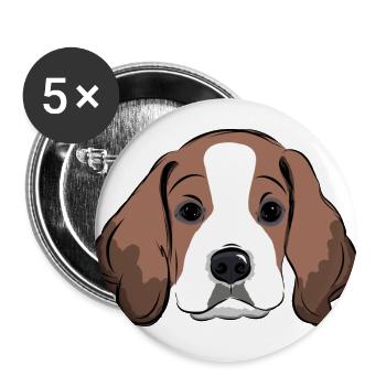 Beagle Puppy, Dog Lover, Gift Idea - Buttons large 2.2''/56 mm (5-pack) - white - Front