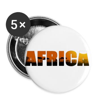 Lettrage de paysage d'Afrique - Lot de 5 grands badges (56 mm) - blanc - Devant