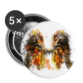 gxp woelfe hassen montag splatter watercolor - Buttons groß 56 mm (5er Pack) - Weiß - Vorne