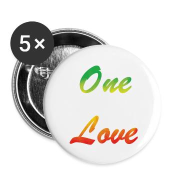 One love - Buttons large 2.2''/56 mm (5-pack) - white - Front