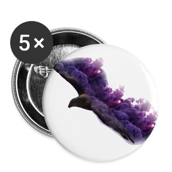 Eagle avec de la fumée - Lot de 5 grands badges (56 mm) - blanc - Devant
