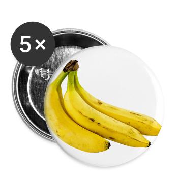 Bananen - Buttons groß 56 mm (5er Pack) - Weiß - Vorne