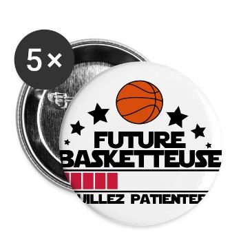 future basketteuse - Lot de 5 grands badges (56 mm) - blanc - Devant