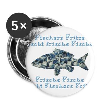 fischers fritze e 107 - Buttons groß 56 mm (5er Pack) - Weiß - Vorne