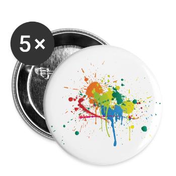 Gradient blob color splash color gift - Buttons large 2.2''/56 mm (5-pack) - white - Front