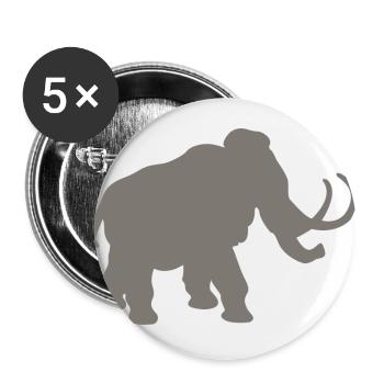 Mammut - Buttons groß 56 mm (5er Pack) - Weiß - Vorne