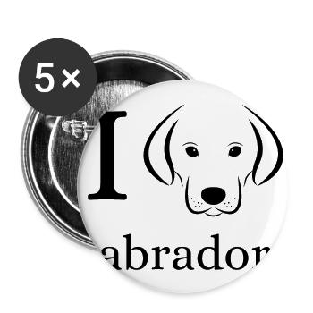 Ich liebe Labrador-Retriever-Hundebesitzer - Buttons groß 56 mm (5er Pack) - Weiß - Vorne