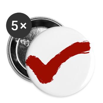 Hacken - Buttons groß 56 mm (5er Pack) - Weiß - Vorne