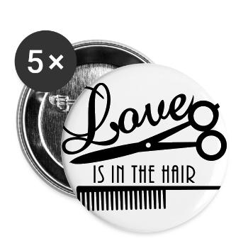 love is in the hair (d, 1c) - Buttons large 2.2''/56 mm (5-pack) - white - Front