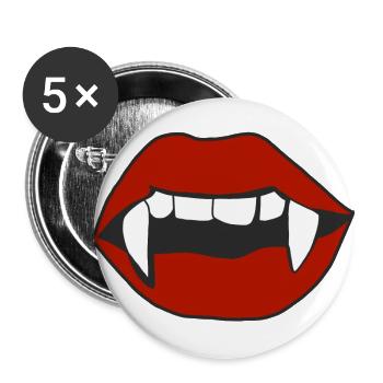 Vampire Halloween Lèvres - Lot de 5 grands badges (56 mm) - blanc - Devant