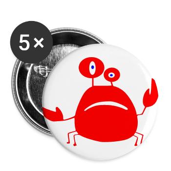 Crabe - Lot de 5 grands badges (56 mm) - blanc - Devant