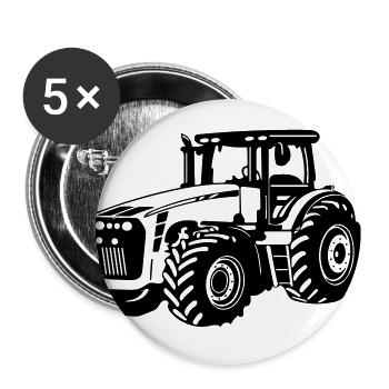 Tractor - Buttons large 2.2''/56 mm (5-pack) - white - Front