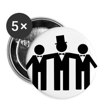 groom - Buttons groß 56 mm (5er Pack) - Weiß - Vorne