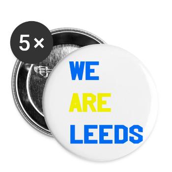 Wir sind Leeds - Buttons groß 56 mm (5er Pack) - Weiß - Vorne