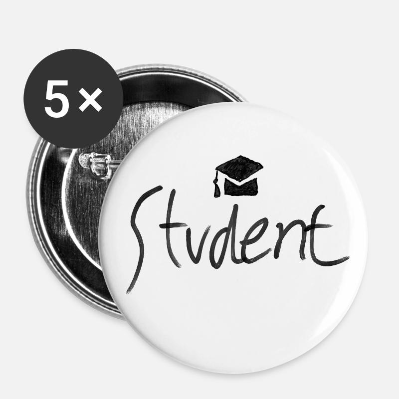 college student - Buttons large 2.2''/56 mm (5-pack) - white